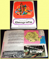 Geografie, manual ilustrat clasa a IV-a 1978, amintiri Epoca de Aur, harti RSR foto