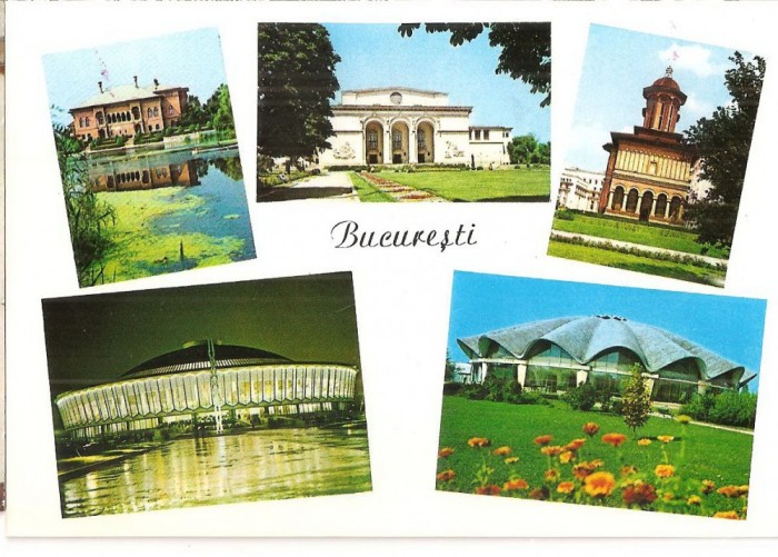CPI (B5434) CARTE POSTALA - BUCURESTI. MOGOSOAIA, OPERA, CRETULESCU, CIRC, (374)