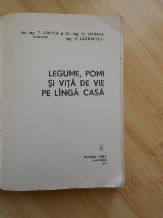 T. GROZA--LEGUME, POMI SI VITA DE VIE PE LANGA CASA T. GROZA--LEGUME, POMI SI VITA DE VIE PE LANGA CASA