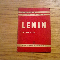 DESPRE STAT - V. I. Lenin - Biblioteca Marxista - Leninista, 1952, 29 p.