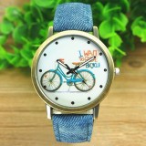 Ceas Dama Fashion - Model Cu Bicicleta - Quartz , Analog, Casual, Inox, Geneva