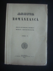 REVISTA ARHIVA ROMANEASCA TOMUL IV {1940} foto