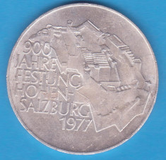 (2) MONEDA DIN ARGINT AUSTRIA - 100 SCHILLING 1977, HOHEN-SALZBURG foto