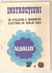 Instructiuni pentru masina de spalat rufe Albalux 7 , 8,11,12 foto