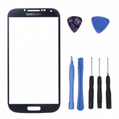Sticla display Samsung Galaxy S4 albastru + kit unelte + folie protectie cadou foto