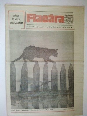 Ziarul FLACARA - miercuri 25 aprilie, 1990 foto