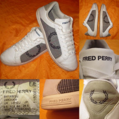 Adidas FRED PERRY (44) piele + carouri Pantofi sport casual barbati foto