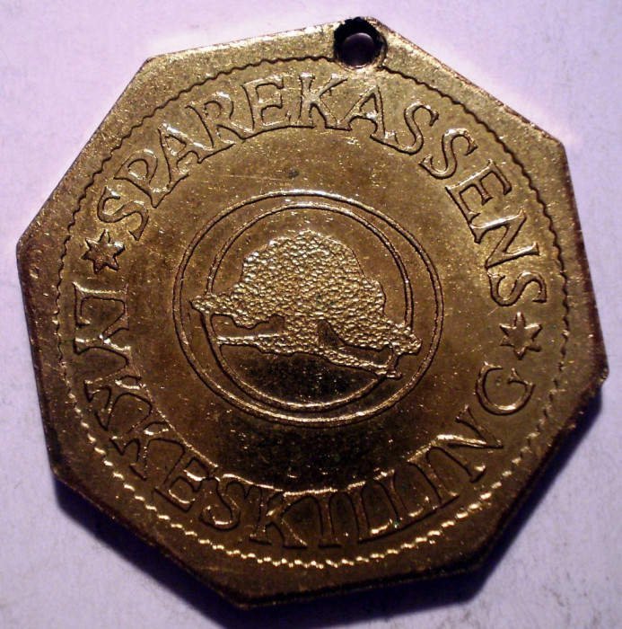 B.971 JETON DANEMARCA SPAREKASSEN NORDJYLLAND 1967 25mm