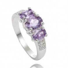 Inel dama ARGINT 925 zircon mov Purple Diamond CZ MODEL NOU! similar Swarovski foto