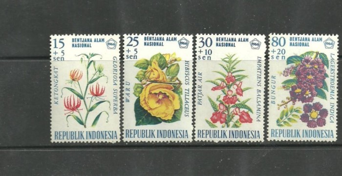 INDONEZIA 1956 – FLORI DE GRADINA, serie nestampilata cu SARNIERA U15 foto mare INDONEZIA 1956 – FLORI DE GRADINA, serie nestampilata cu SARNIERA U15 foto mare