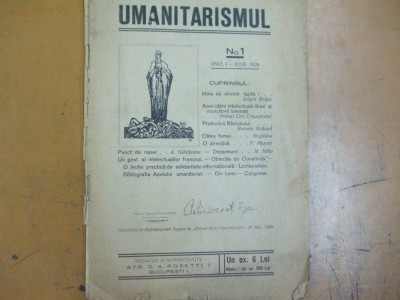 Umanitarismul an I numarul 1 iulie 1928 017 foto