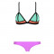 Costum de baie triangle sutien triunghi mov/bleu/negru