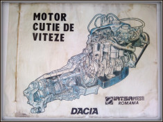 Schita / plansa pe hartie - Motor si Cutie de Viteze Dacia 1310 (IATSA PITESTI) foto