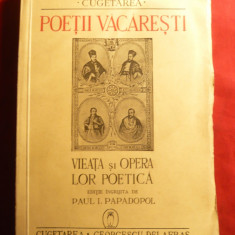 Poetii Vacaresti -Vieata,Opera lor Poetica - Ed.1940 ingrijita de P.Papadopol