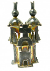 Miniatura argint 925 -Bisericuta cu clopotei foto