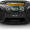 Philips Microsistem audio Philips AZ328/12, 2 W, CD+ caseta, negru