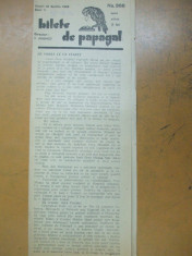 Bilete de papagal director Tudor Arghezi 19 aprilie 1929 foto