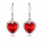 Cercei Fashion - MOdel Inima Cu Cristal, Strasuri , Culoare Rosu