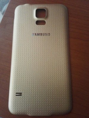 Capac Samsung Galaxy S5 G900 G900F carcasa baterie spate / Culoare aurie / gold foto