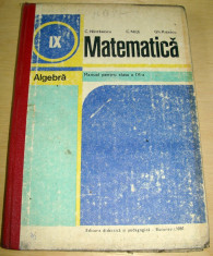 MATEMATICA - Algebra / clasa a IX a - 1989 foto