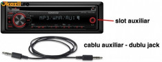Cablu audio dublu-jack stereo 3.5mm T-T CONECTARE TELEFON LA MASINA foto