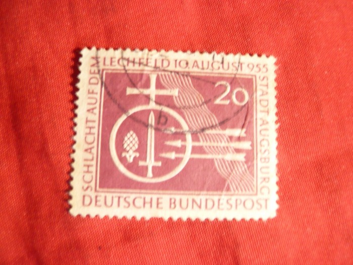Serie 1000 Ani Lochfeld 1955 RFG, 1 val. stampilata