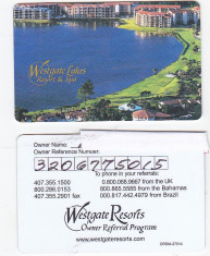 Pentru colectionari, card plastic hotel Westgate Lakes Resort, Orlando, Florida foto