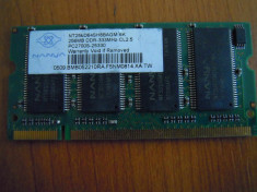 Memorie RAM 256 Mb DDR DDR1 333 Mhz SODIMM Nanya NT256D64SH8BAGM-6K Perfecta! foto