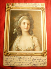 Ilustrata -Femeie -Pictura A.Graff , circ. 1900 la Bistrita foto