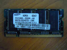 Memorie RAM 256 Mb DDR DDR1 266 Mhz SODIMM Samsung M470L3224DT0-CB0 Perfecta! foto