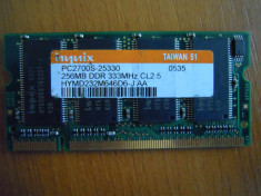 Memorie RAM 256 Mb DDR DDR1 333 Mhz SODIMM Hynix HYMD232M646D6-J AA Perfecta! foto