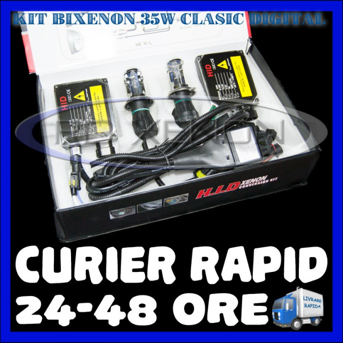 KIT BIXENON CLASIC DIGITAL 35W - H4 - 4300K, 5000K, 6000K, 8000K - GARANTIE 1 AN