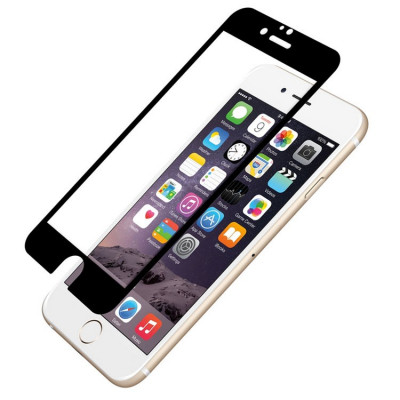 Folie Protectie Apple Iphone 6 Metal NEGRU Tempered Glass Astrum foto