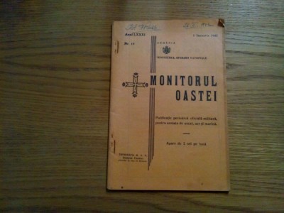 MONITORUL OASTEI - 3 Numere - Anul LXXXI , Nr. 19, 20, 21 - 1942 foto