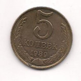 No(5) moneda-RISIA-5 Copeici -Kopeek 1989, Europa