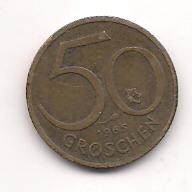 No(1) moneda-AUSTRIA -50 Groschen 1965 foto
