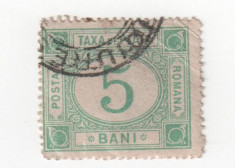 Taxe de plata, 1887-1890, 5 bani, obliterat (2) foto