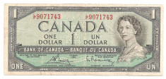 Canada 1 Dollar Dolar 1954 F foto