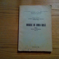 MANUAL DE LIMBA RUSA pentru Sectiile de Specialitate * vol. IV - E. Fodor - 1989