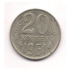 No(3) moneda-RISIA-20 Copeici -Kopeek 1961