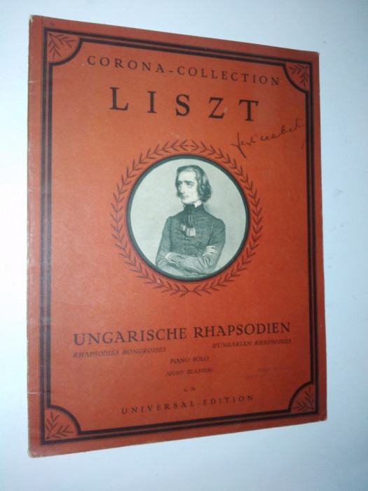 Partitura veche-CORONA COLLECTION-LISZT- piano solo C.36