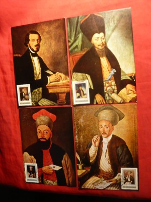Set 4 Maxime Sofilex - Pictura- Portrete barbati 1973 foto