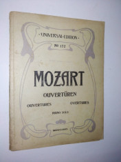 Partitura veche - Mozart -Uvertura Piano solo - Universal edition NO. 172 foto