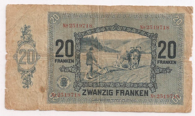 LUXEMBURG Luxembourg 20 Francs Franci 1929 Uzata foto
