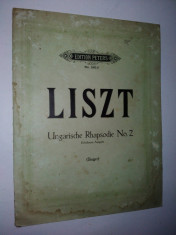Partitura veche - LISZT-Ungarishe Rhapsodie No. 2 Ed. Peters foto