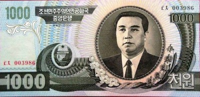 Bancnota 1000 WON - COREEA de NORD, anul 2002 * Cod 812 = UNC foto