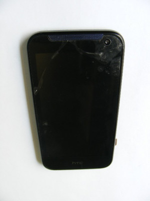 Display LCD cu touch (Touch fisurat) + Rama HTC Desire 300 Blue foto