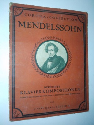 Partitura veche-CORONA COLLECTION-MENDELSSOHN- piano solo C.38 foto