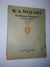 Partitura veche - W. A. Mozart -Wiener Sonatinen foto