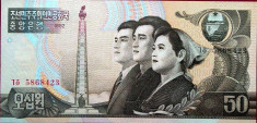 Bancnota 50 won - COREEA de NORD, anul 1992 * Cod 814 --- UNC foto